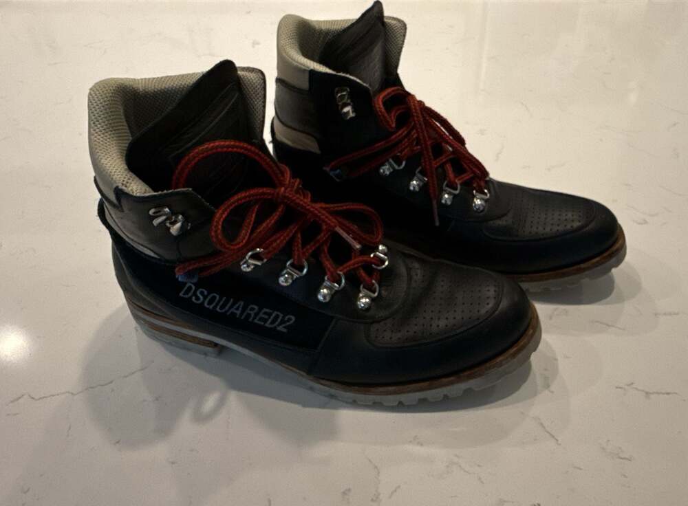 Dsquared2 Cell Block Reform School For Lost Boys Leather Hiking Boots Size 43